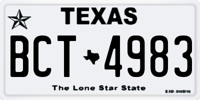 TX license plate BCT4983