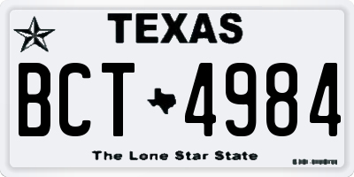 TX license plate BCT4984