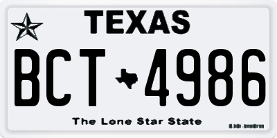TX license plate BCT4986