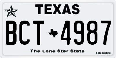 TX license plate BCT4987