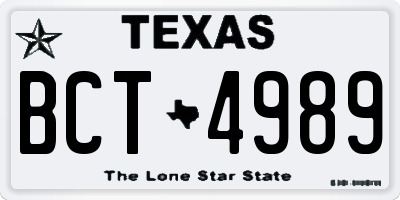 TX license plate BCT4989