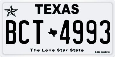 TX license plate BCT4993