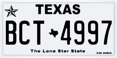 TX license plate BCT4997