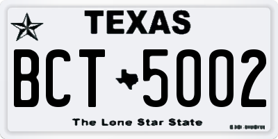 TX license plate BCT5002