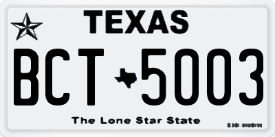 TX license plate BCT5003