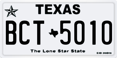 TX license plate BCT5010