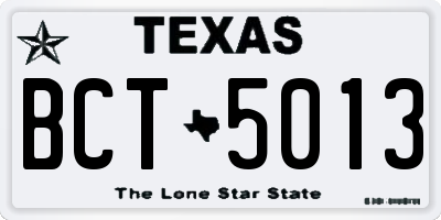 TX license plate BCT5013