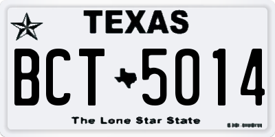 TX license plate BCT5014
