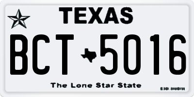 TX license plate BCT5016