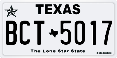 TX license plate BCT5017