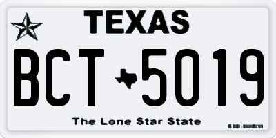 TX license plate BCT5019