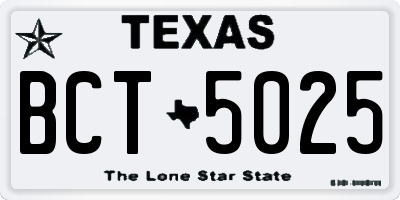 TX license plate BCT5025