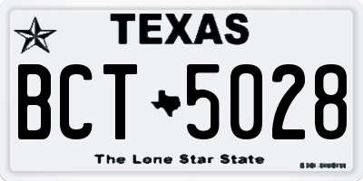 TX license plate BCT5028