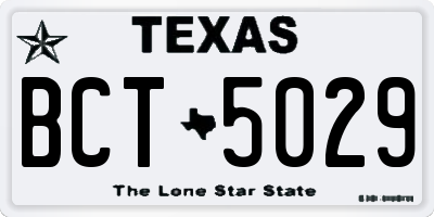 TX license plate BCT5029