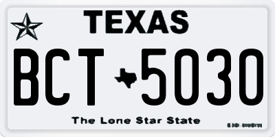 TX license plate BCT5030
