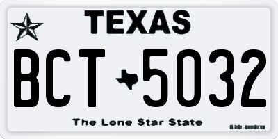 TX license plate BCT5032