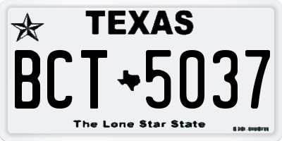 TX license plate BCT5037