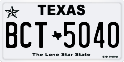 TX license plate BCT5040