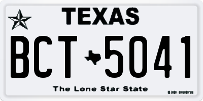 TX license plate BCT5041