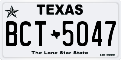 TX license plate BCT5047