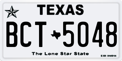 TX license plate BCT5048