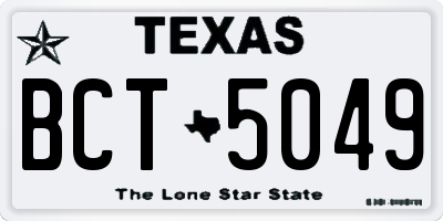 TX license plate BCT5049