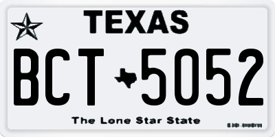 TX license plate BCT5052