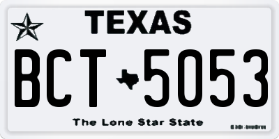 TX license plate BCT5053