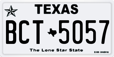 TX license plate BCT5057