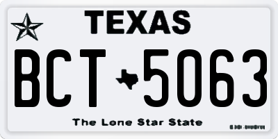 TX license plate BCT5063