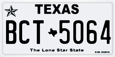 TX license plate BCT5064