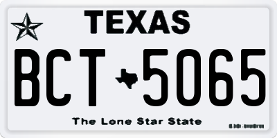 TX license plate BCT5065