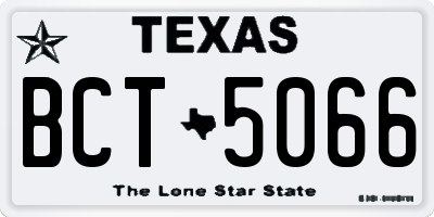 TX license plate BCT5066