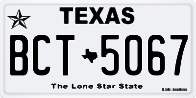 TX license plate BCT5067