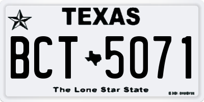 TX license plate BCT5071