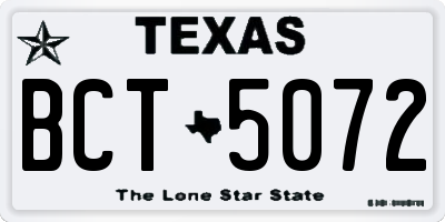 TX license plate BCT5072