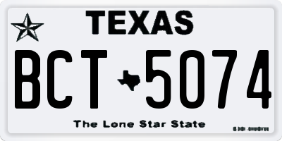 TX license plate BCT5074