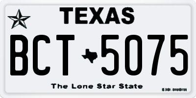 TX license plate BCT5075