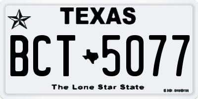 TX license plate BCT5077
