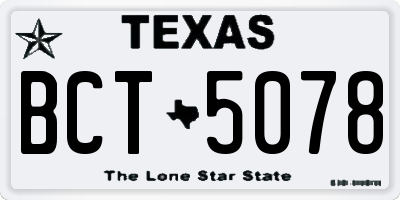 TX license plate BCT5078