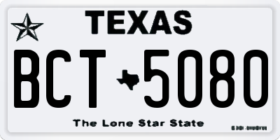 TX license plate BCT5080