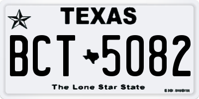 TX license plate BCT5082