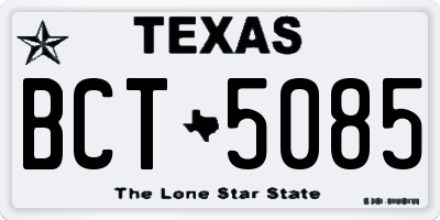 TX license plate BCT5085