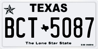TX license plate BCT5087