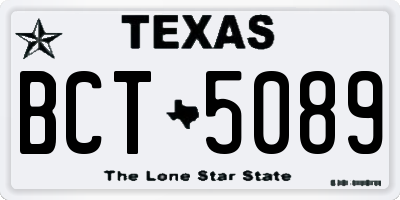 TX license plate BCT5089