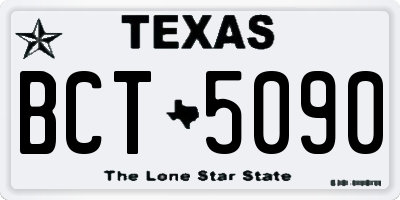 TX license plate BCT5090