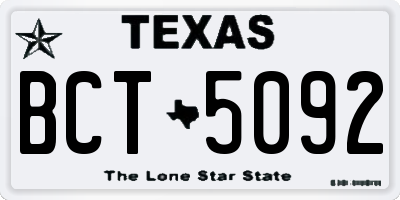 TX license plate BCT5092