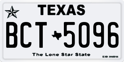 TX license plate BCT5096