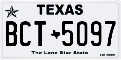 TX license plate BCT5097