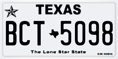 TX license plate BCT5098